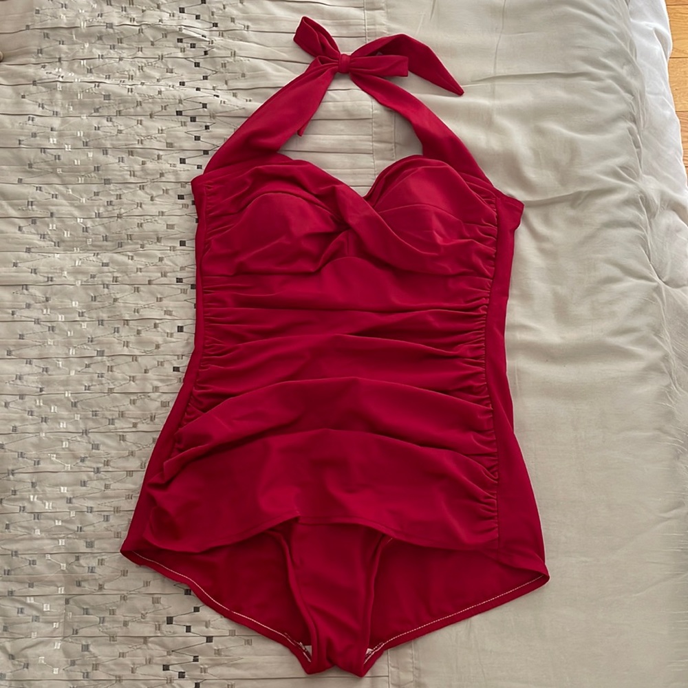 Red hot shaping swim suit